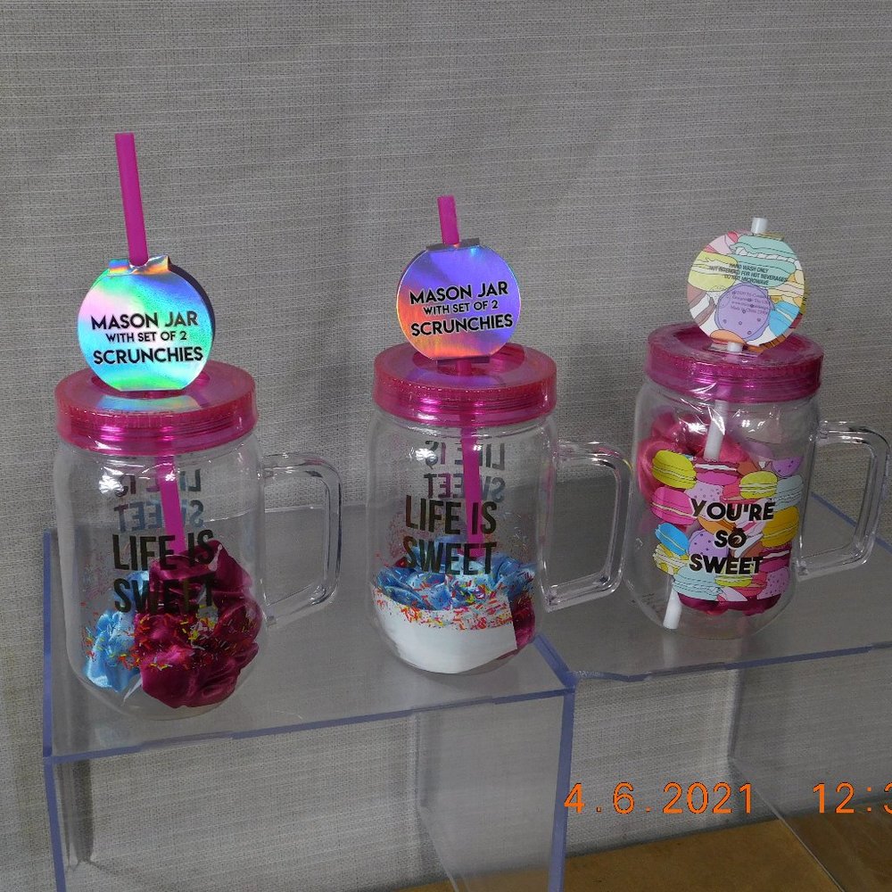 Mason Jar Travel Cup & Hair Accessories Gift Set